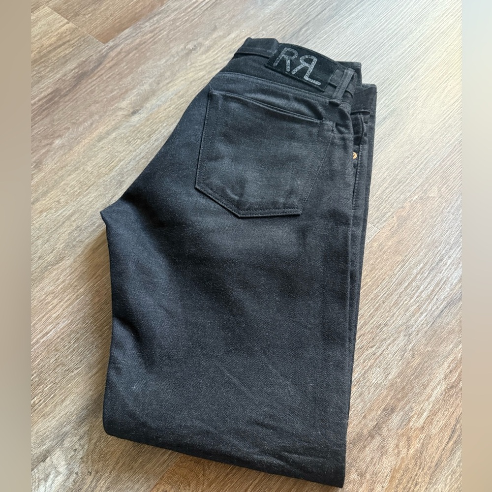 Ralph Lauren Double RL Men's Black Slim Straight Jeans RRL Selvedge